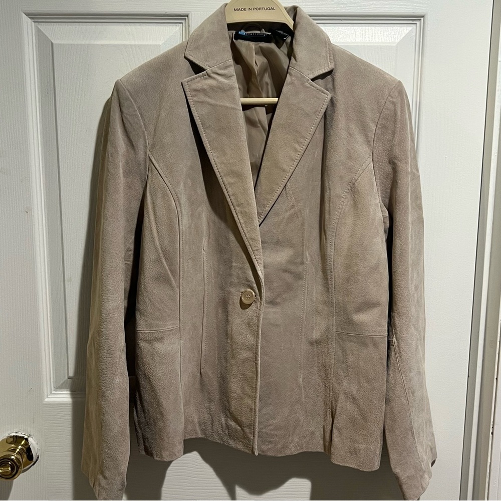 Relativity Suede Beige Blazer